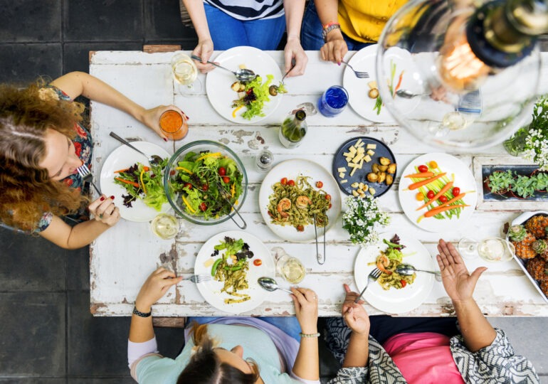 Women Communication Dinner Together Concept