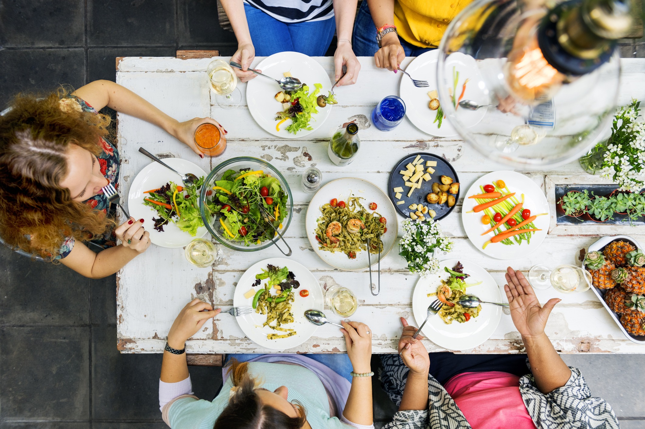 Women Communication Dinner Together Concept